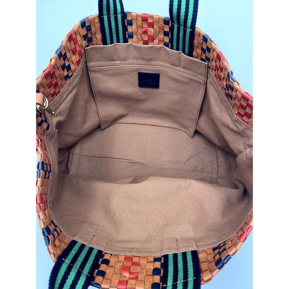 Clare V. Bateau Tote Bag Plaid Woven Checker - Picture 7 of 11